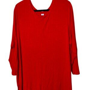 OLD NAVY LUXE TUNIC in Deep Rose Orange Long Sleeve Slinky Soft Women's Top XXL